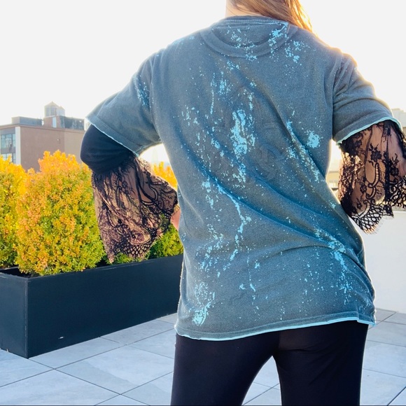 HELIX Tattoo Scull Heart Crown Graphic 3D Patch Shirt L - Picture 2 of 16